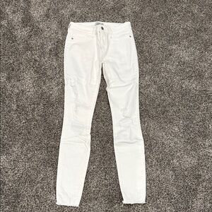 Abercrombie & Fitch Distressed White Skinny Jeans